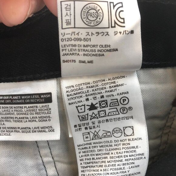 Levi's Men's Jeans Size 44x29 501 Straight Leg Relaxed Classic Casual Black Deni - Picture 9 of 12